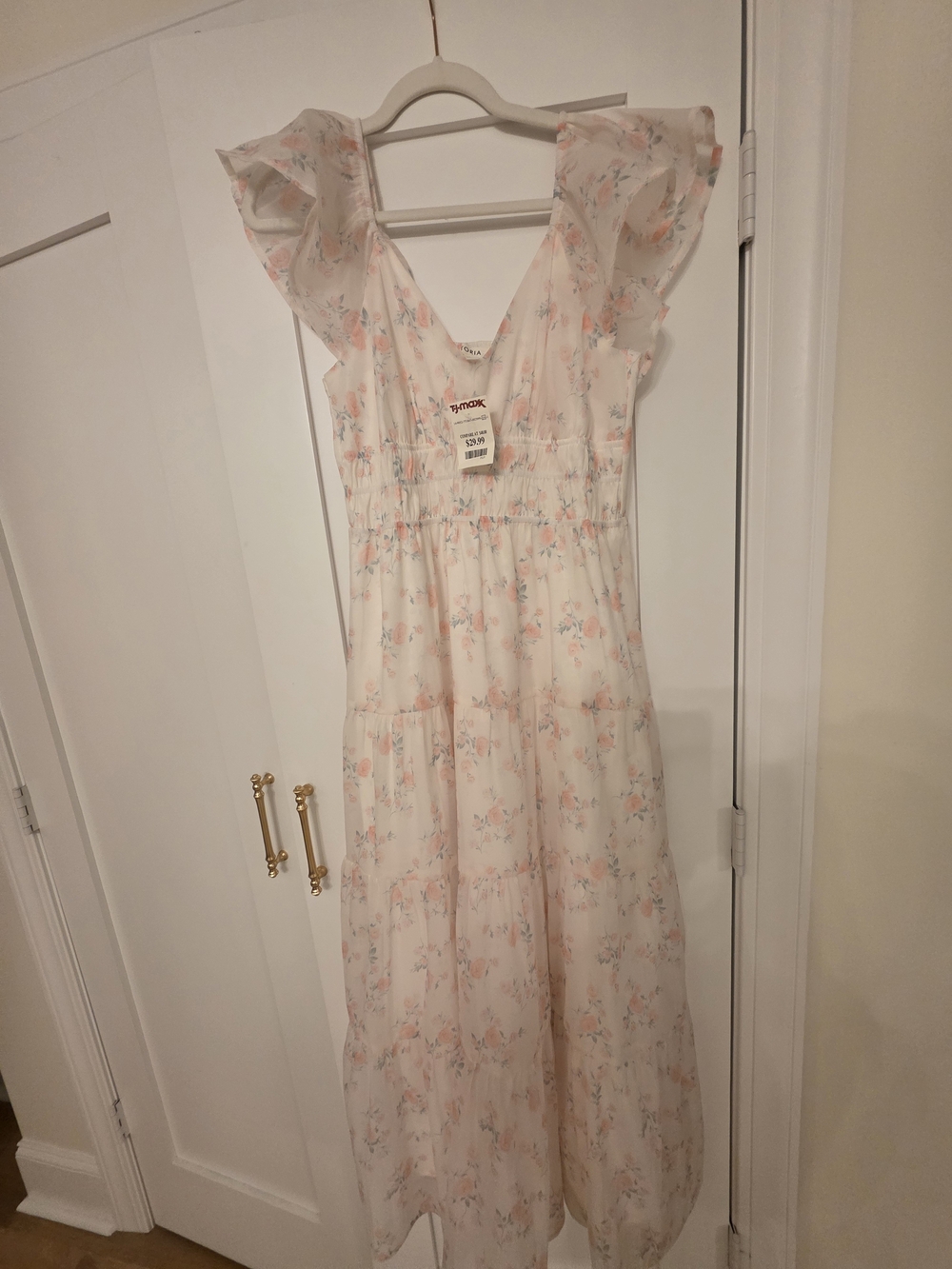 Floral Ruffle Sleeve Maxi Dress